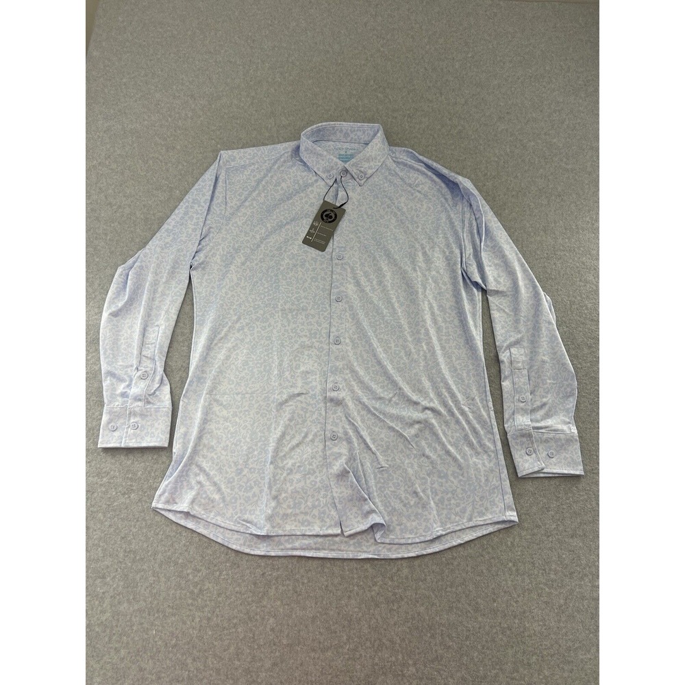 Men's Light Blue Patterned Polo Shirt